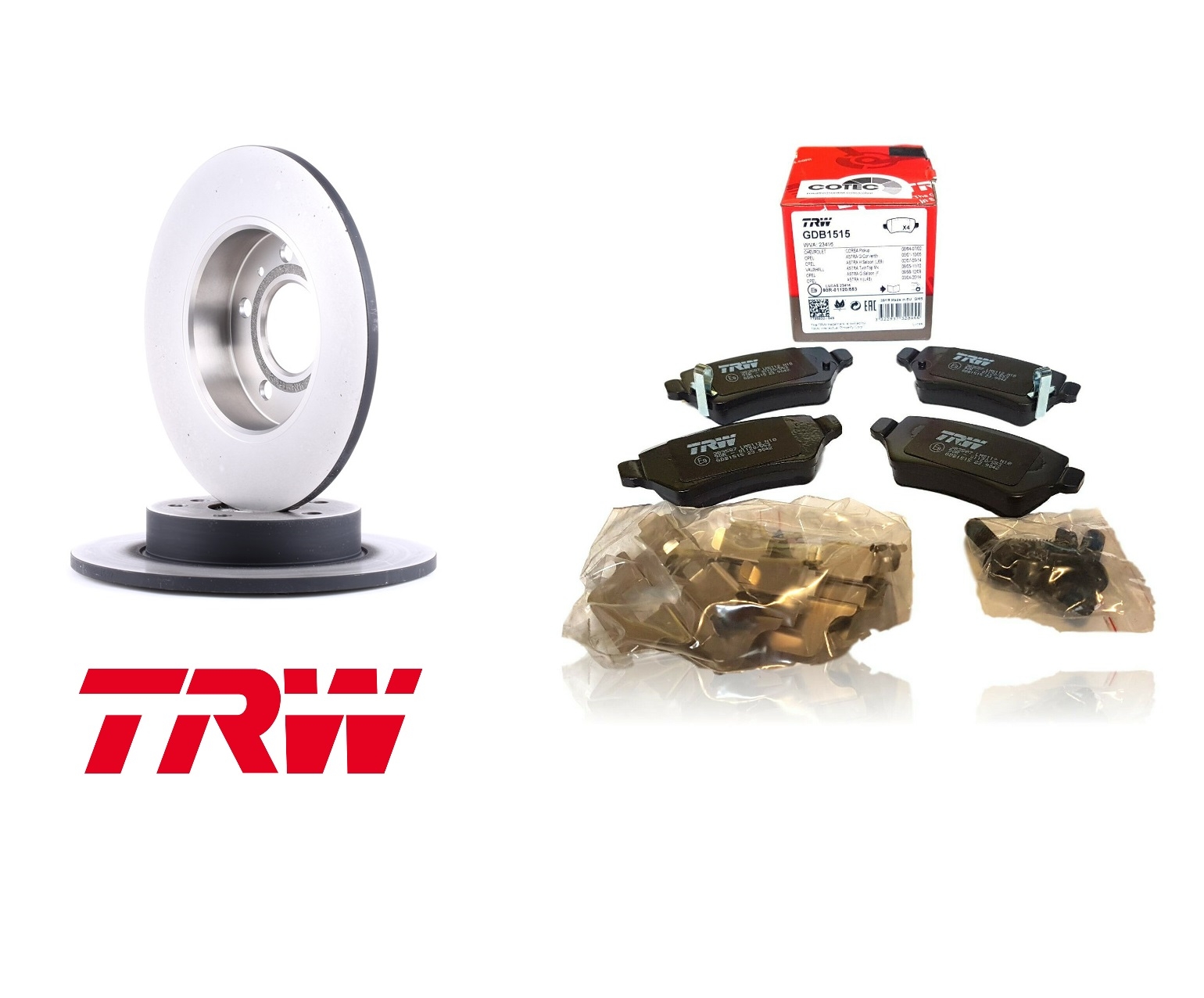 Set discuri si placute frana spate Astra G TRW